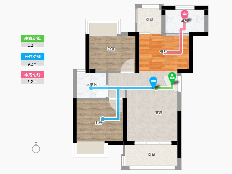 广东省-惠州市-君悦华庭-53.98-户型库-动静线