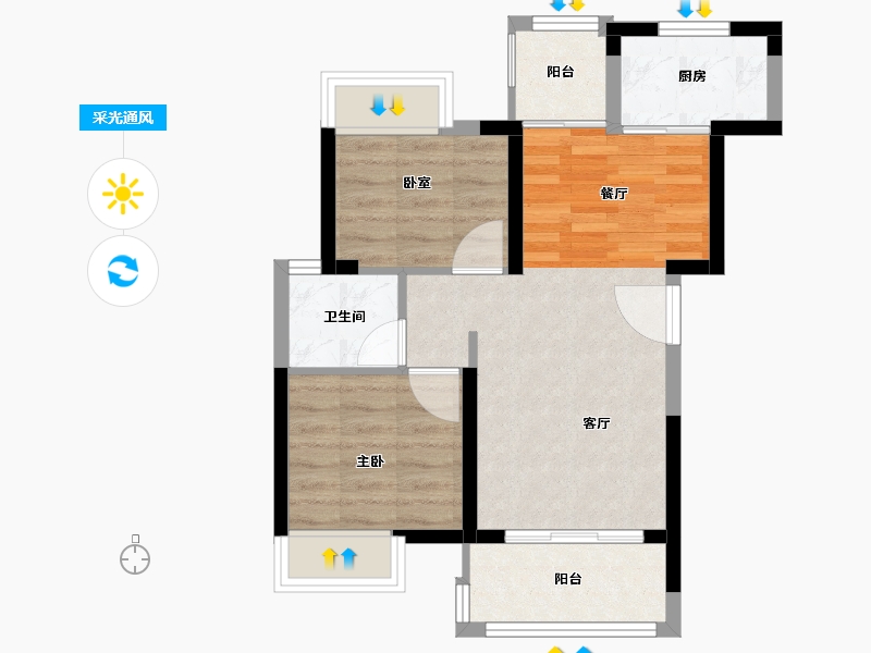 广东省-惠州市-君悦华庭-53.98-户型库-采光通风