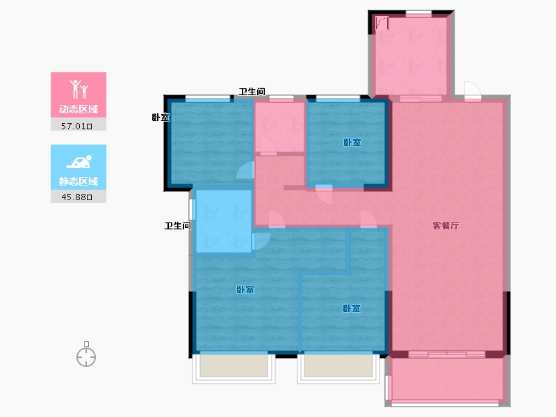 浙江省-嘉兴市-龙光•玖台花苑-91.99-户型库-动静分区