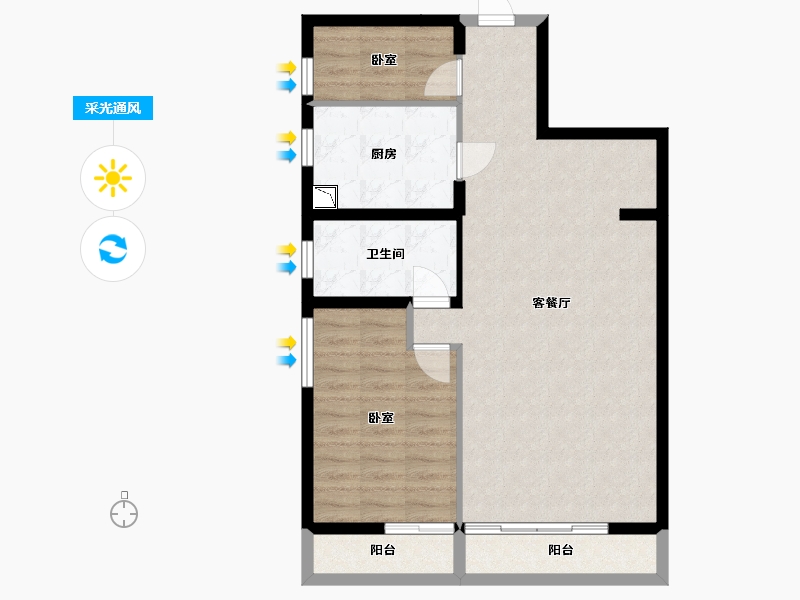 四川省-成都市-光华壹号-77.97-户型库-采光通风