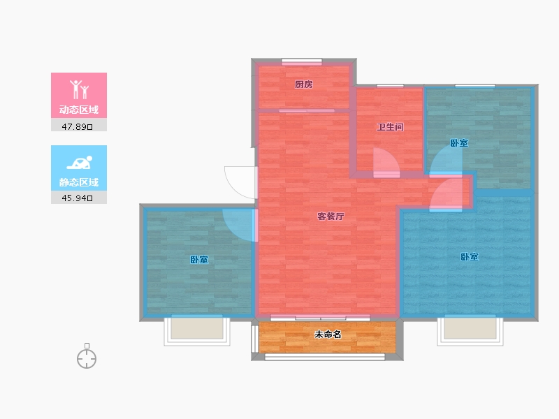 山东省-济宁市-书香水岸-91.00-户型库-动静分区