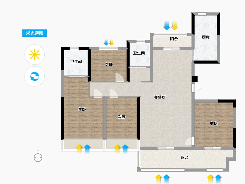 河南省-周口市-德高·金麟府-115.36-户型库-采光通风