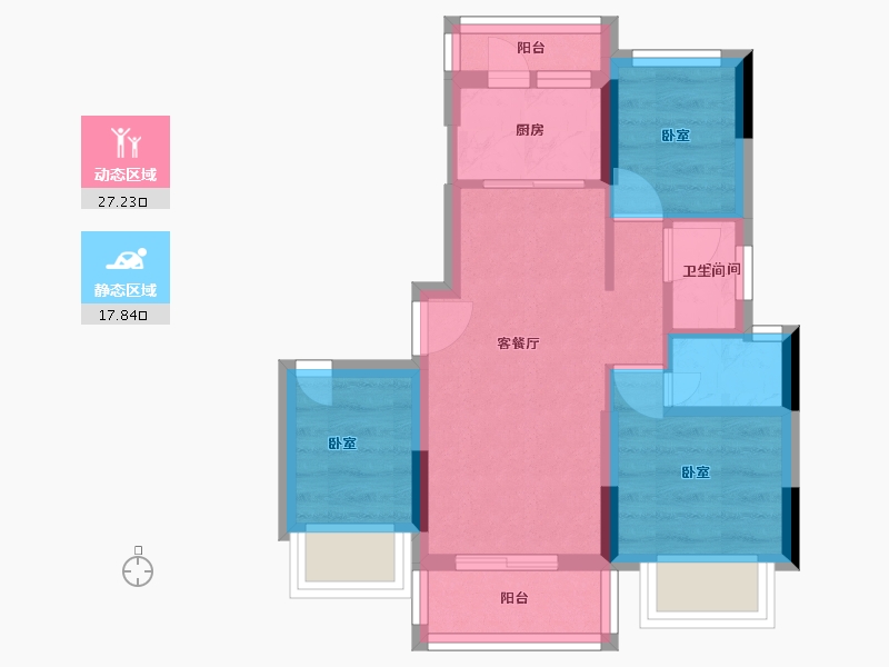 广东省-河源市-碧桂园东江凤凰城凤凰湾-38.57-户型库-动静分区