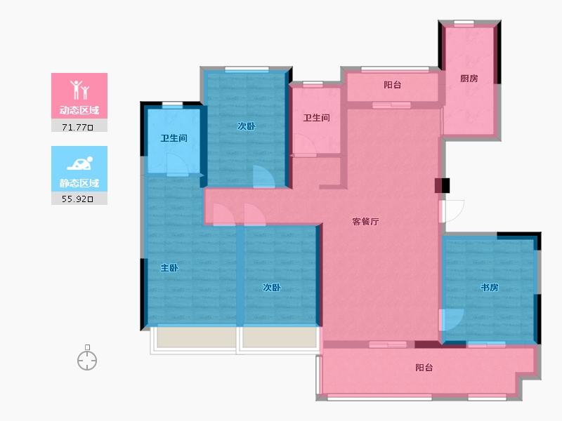 河南省-周口市-德高·金麟府-113.30-户型库-动静分区