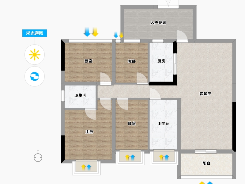 广西壮族自治区-玉林市-中建伴山壹号-103.59-户型库-采光通风