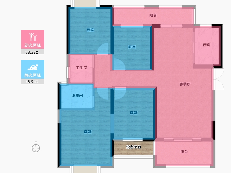 湖南省-岳阳市-金江学府-97.37-户型库-动静分区