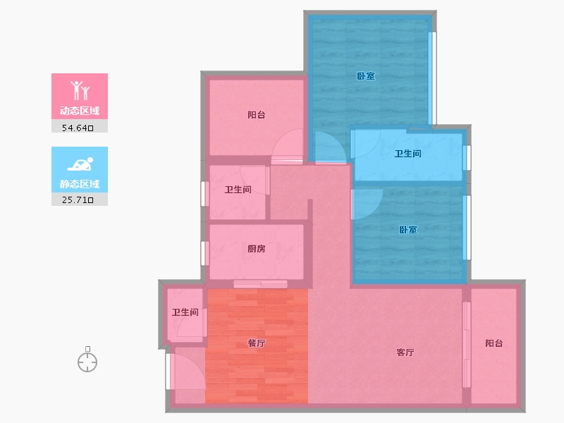 广东省-惠州市-龙光玖榕府-71.37-户型库-动静分区