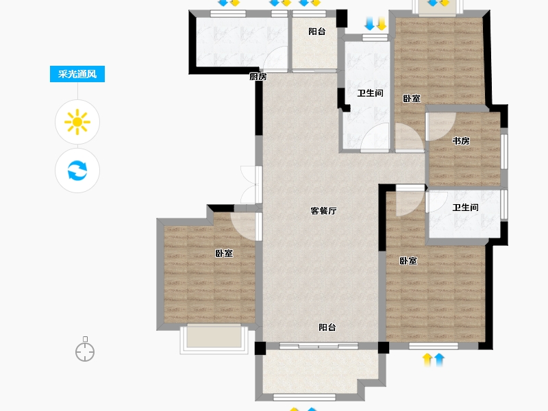 河南省-商丘市-顺鑫·满庭芳-112.28-户型库-采光通风