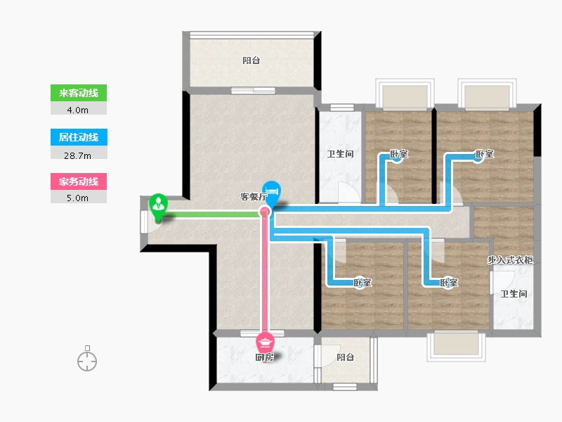 广东省-梅州市-兴宁胜雄花园-100.18-户型库-动静线