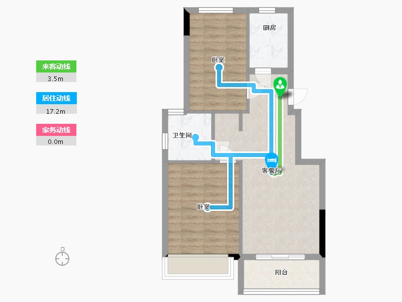 浙江省-嘉兴市-鸿翔·银杏里-58.00-户型库-动静线