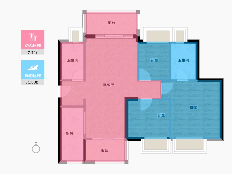 广东省-广州市-时代龙湖云来之城-71.42-户型库-动静分区