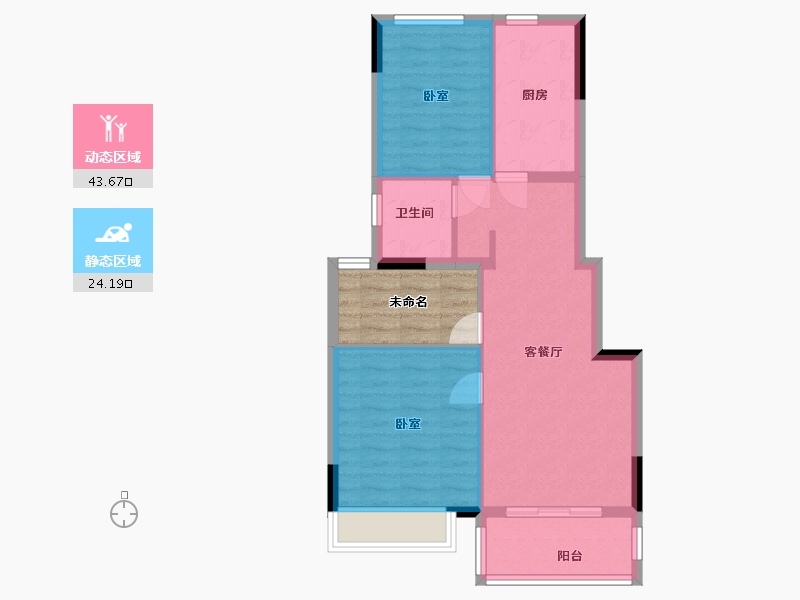 浙江省-嘉兴市-鸿翔·银杏里-67.00-户型库-动静分区