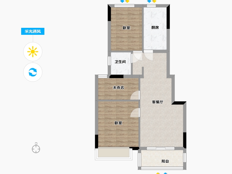 浙江省-嘉兴市-鸿翔·银杏里-67.00-户型库-采光通风