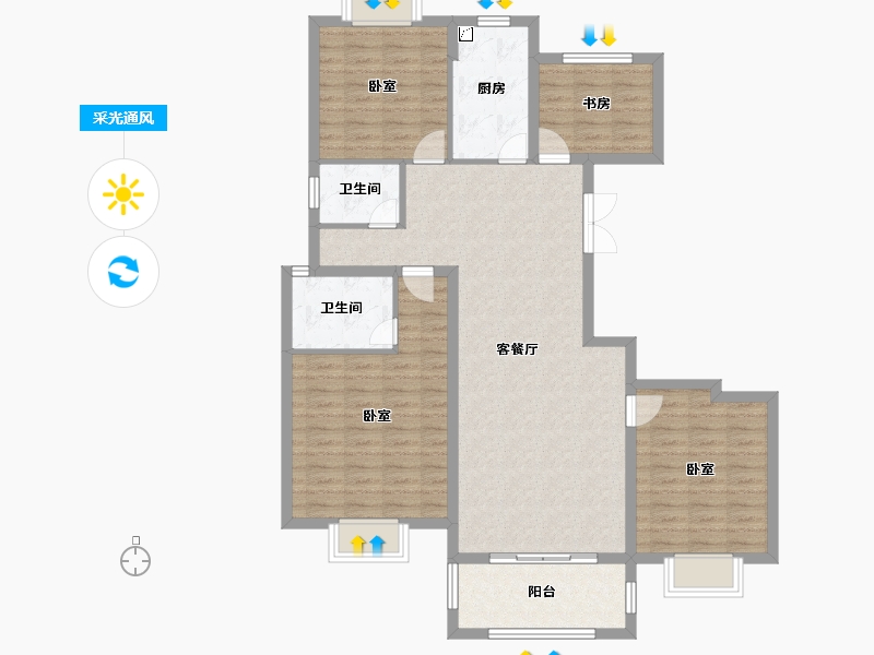 安徽省-宣城市-国兴亚太府-112.00-户型库-采光通风