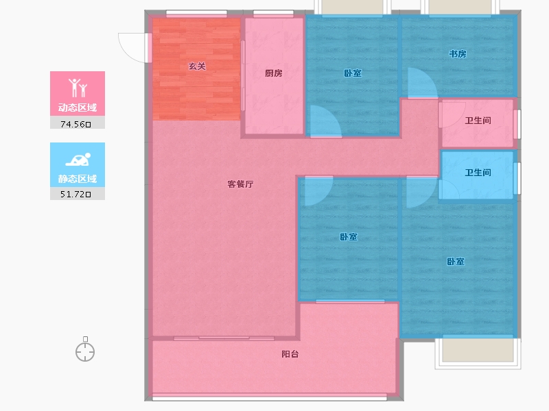 湖南省-邵阳市-江山如画-116.54-户型库-动静分区