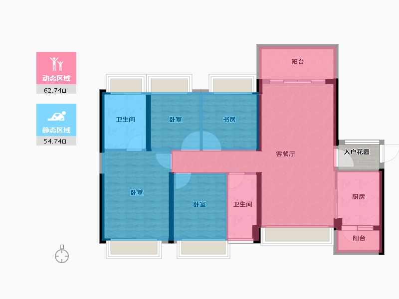 湖南省-衡阳市-银泰红城6~9期-109.00-户型库-动静分区