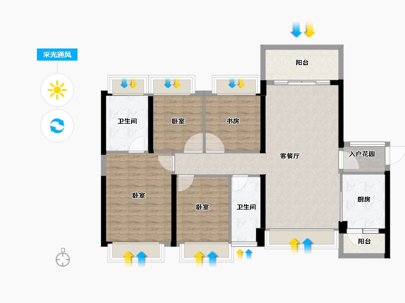 湖南省-衡阳市-银泰红城6~9期-109.00-户型库-采光通风