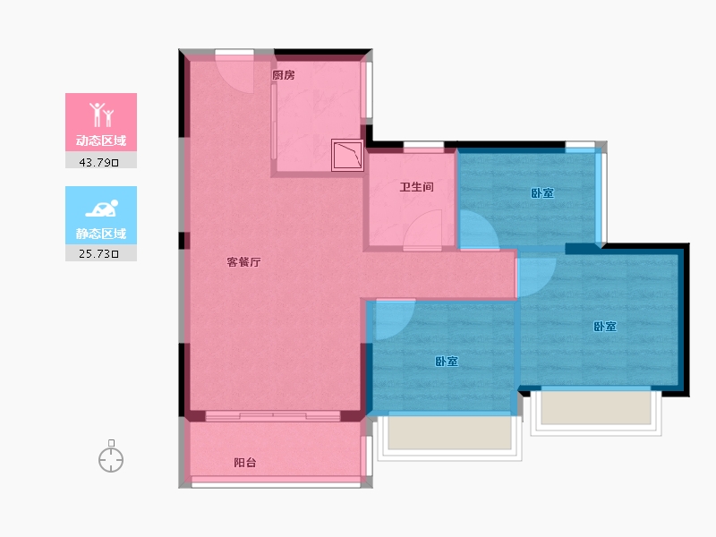 广东省-广州市-时代龙湖云来之城-62.00-户型库-动静分区