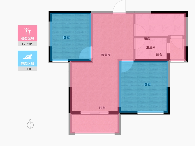 河南省-商丘市-金色福园三期-68.22-户型库-动静分区