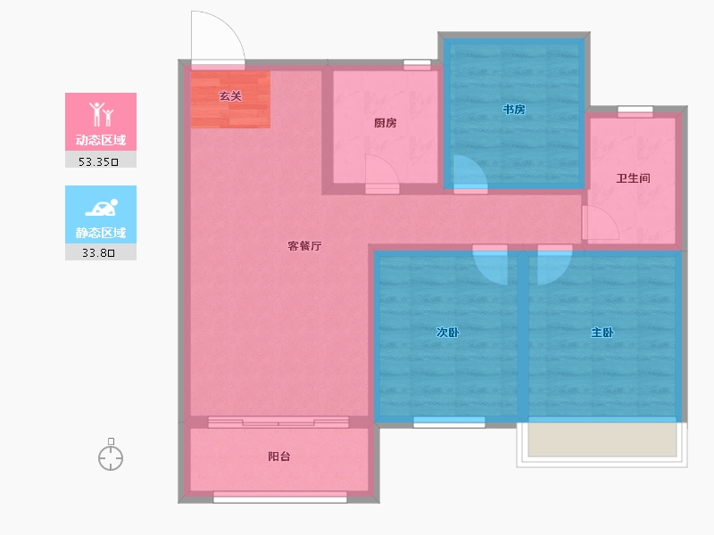 山东省-泰安市-大展鸿府-77.00-户型库-动静分区