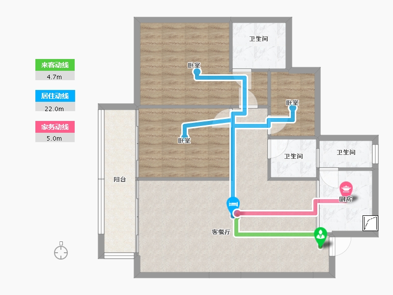 湖南省-郴州市-宜章泰山广场-88.72-户型库-动静线