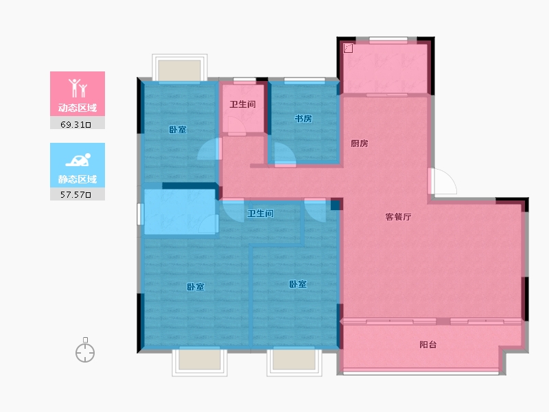 安徽省-宣城市-郎溪今创 香悦荣府-114.01-户型库-动静分区