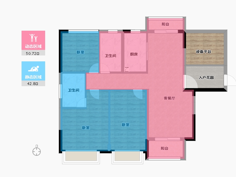 湖南省-常德市-圣特立未来城-95.86-户型库-动静分区