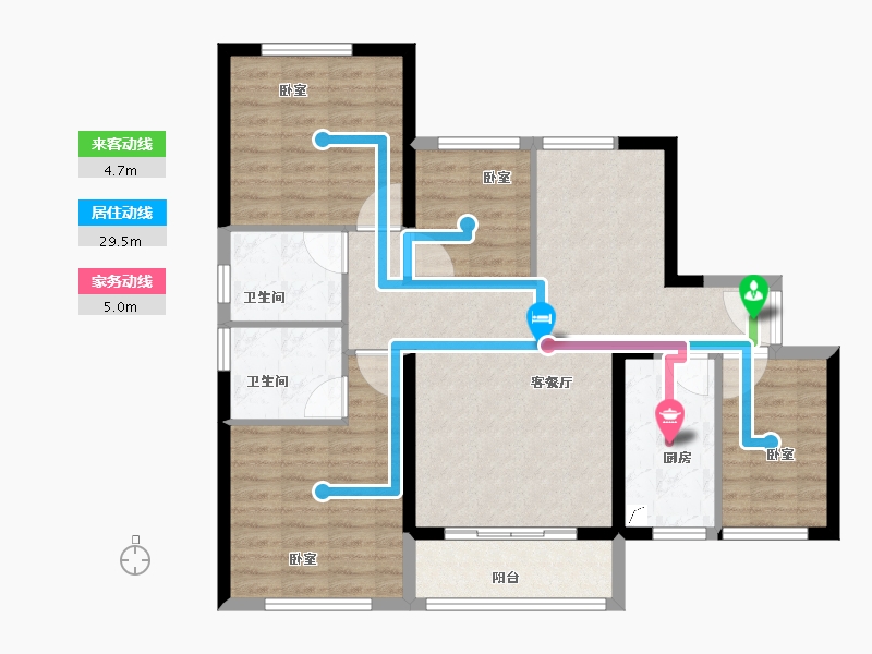 广东省-汕头市-龙腾嘉园-98.00-户型库-动静线