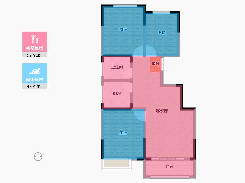 山东省-泰安市-福源翡翠嘉苑-87.01-户型库-动静分区