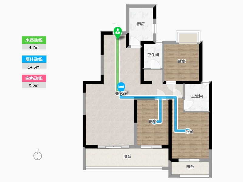 湖南省-岳阳市-南湖名门世家-97.59-户型库-动静线