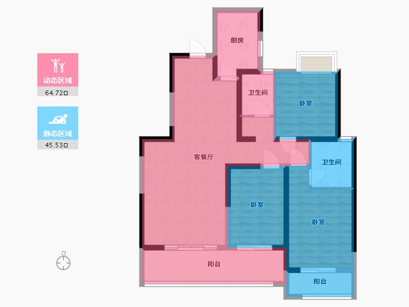 湖南省-岳阳市-南湖名门世家-97.59-户型库-动静分区