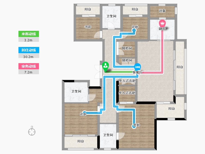 浙江省-杭州市-远洋西溪公馆-154.61-户型库-动静线