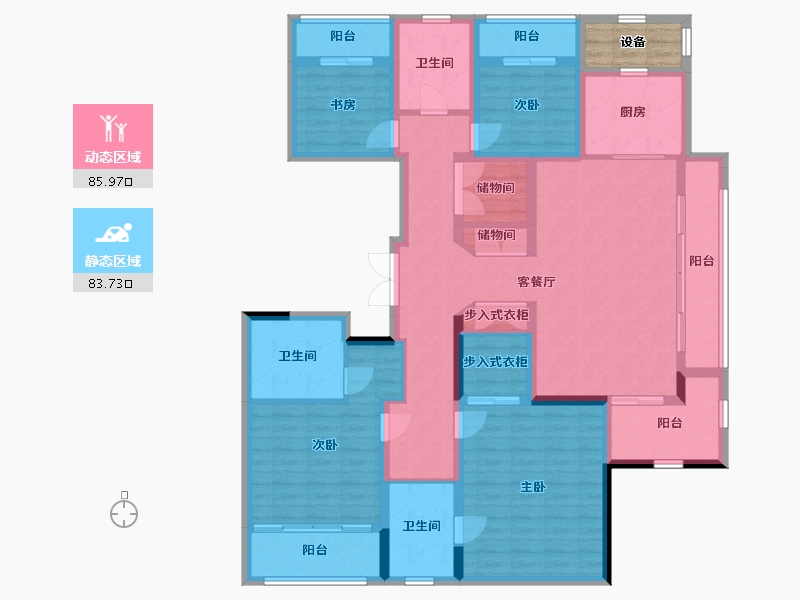 浙江省-杭州市-远洋西溪公馆-154.61-户型库-动静分区