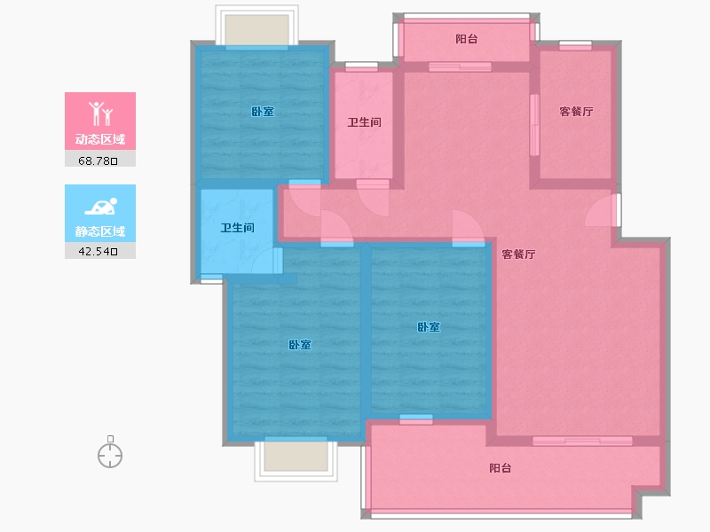 湖南省-岳阳市-鑫科蕙风园-97.89-户型库-动静分区