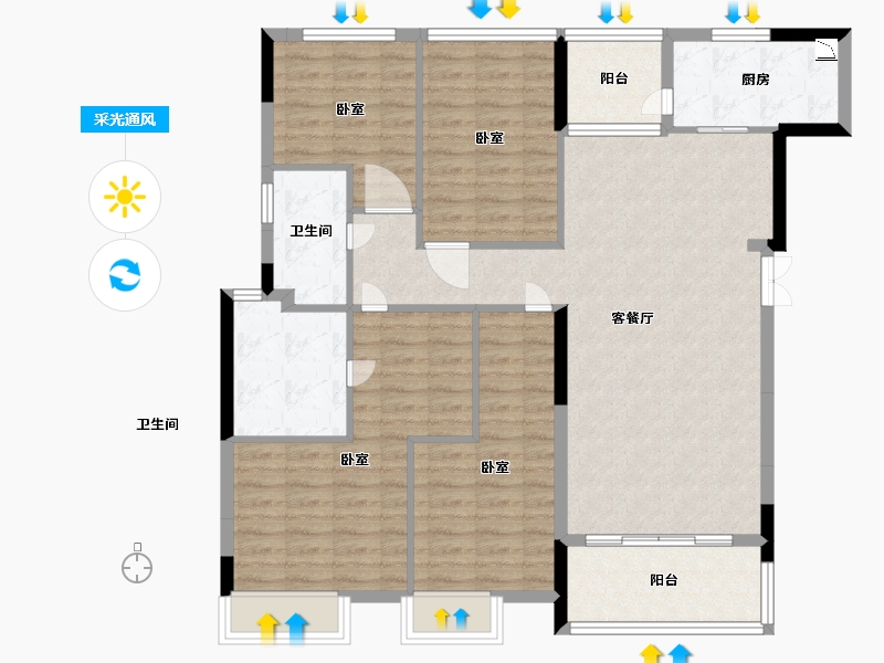 广东省-深圳市-宝能城-114.00-户型库-采光通风