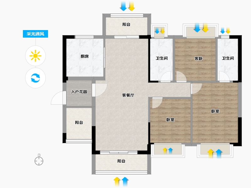 湖南省-衡阳市-银泰红城6~9期-102.00-户型库-采光通风