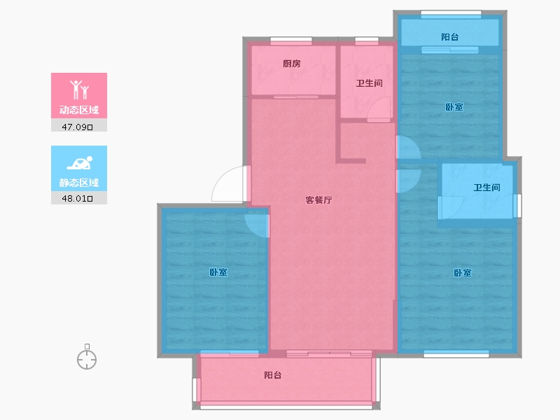 浙江省-嘉兴市-鸿翔香樟里-86.00-户型库-动静分区