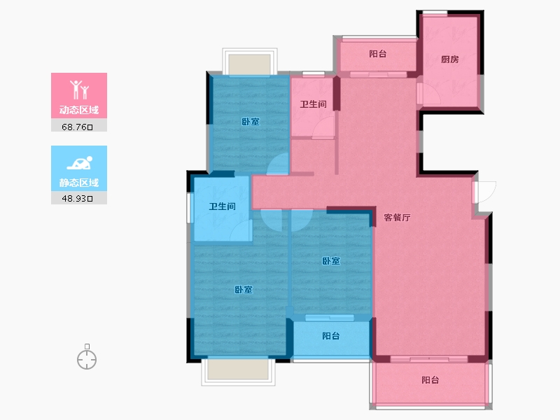 湖南省-衡阳市-碧水湾-105.94-户型库-动静分区