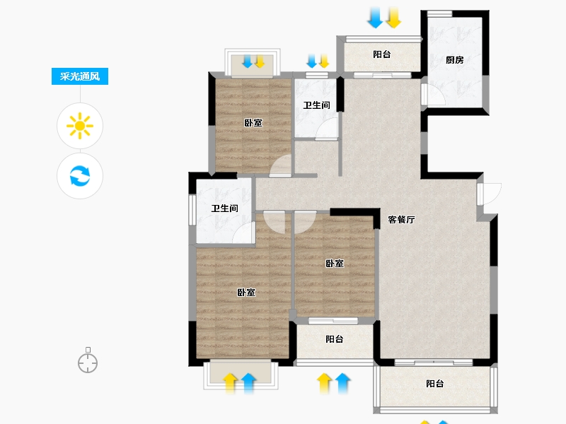 湖南省-衡阳市-碧水湾-105.94-户型库-采光通风