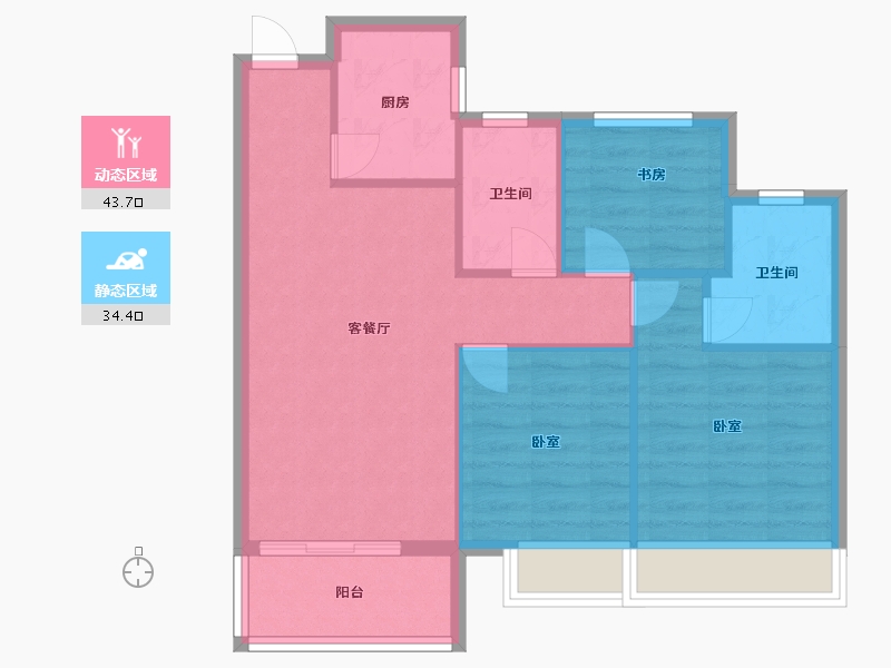 浙江省-嘉兴市-绿嘉兰园-70.49-户型库-动静分区