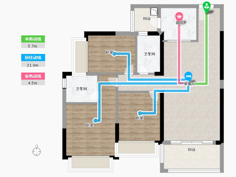 广东省-广州市-敏捷绿湖首府-85.99-户型库-动静线