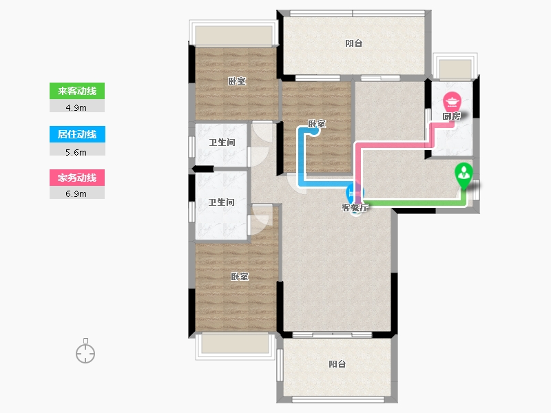 湖南省-衡阳市-博达新桂城-111.50-户型库-动静线