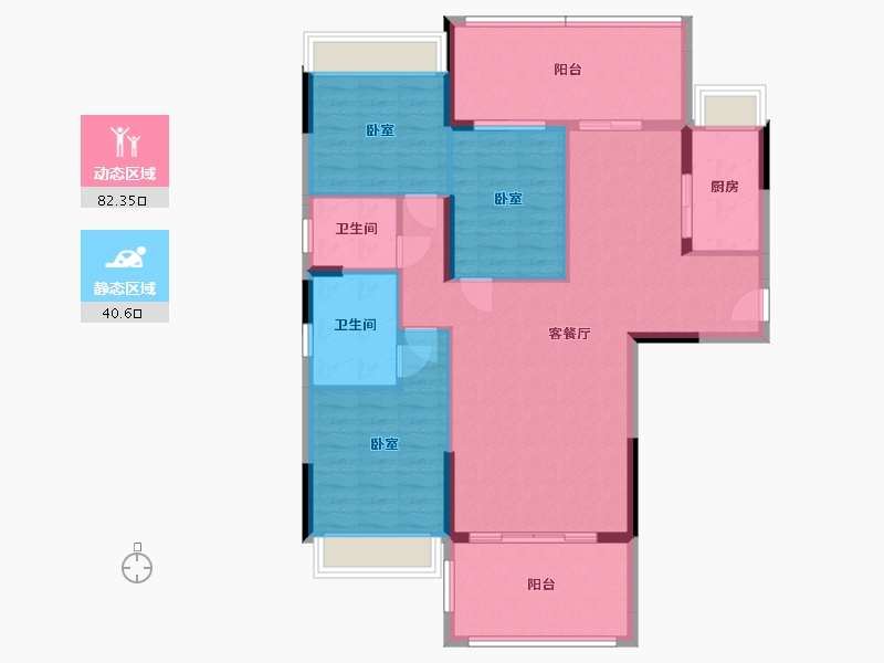 湖南省-衡阳市-博达新桂城-111.50-户型库-动静分区