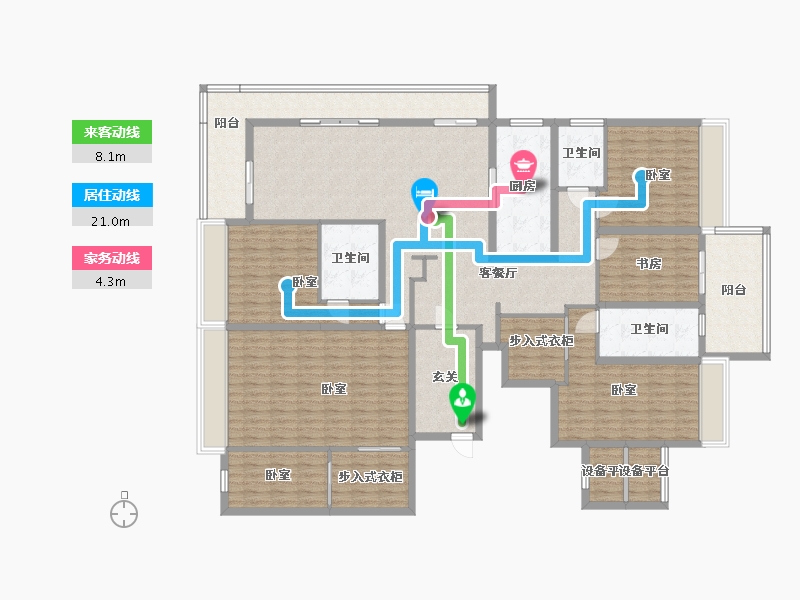 浙江省-衢州市-碧桂园府前1号-205.35-户型库-动静线