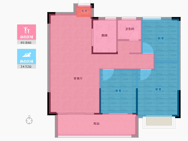 湖南省-邵阳市-江山如画-87.33-户型库-动静分区