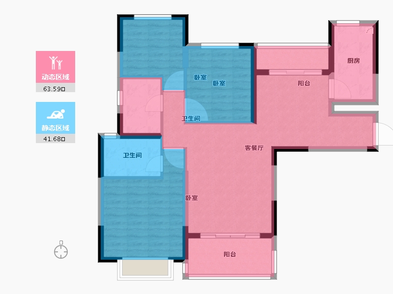 湖南省-怀化市-怀化恒大帝景-94.01-户型库-动静分区