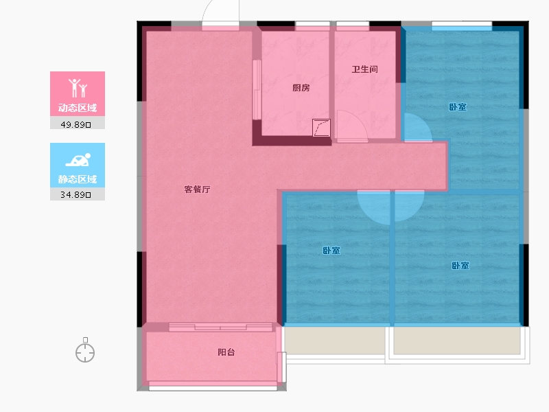 浙江省-嘉兴市-海伦堡氿月湾-76.00-户型库-动静分区