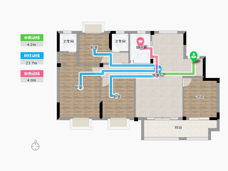 安徽省-宣城市-郎溪今创 香悦荣府-106.09-户型库-动静线