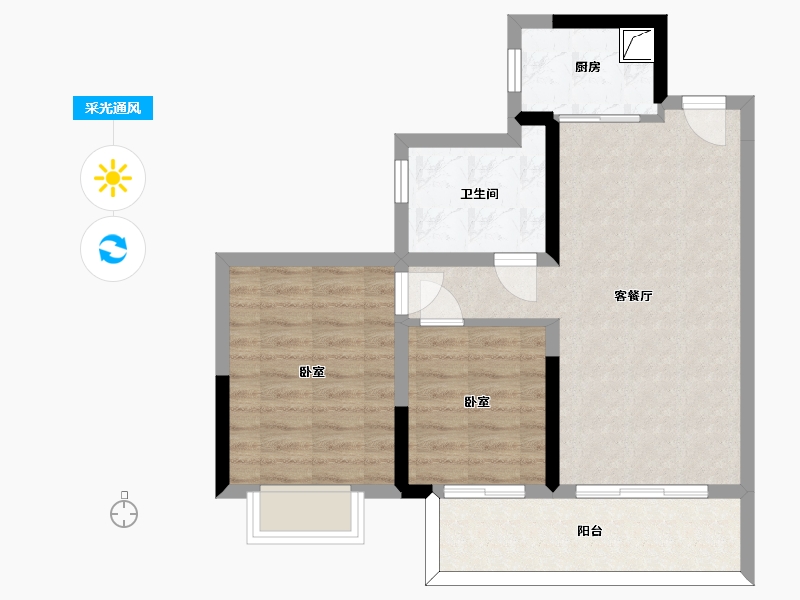 贵州省-遵义市-遵义吾悦广场-63.80-户型库-采光通风