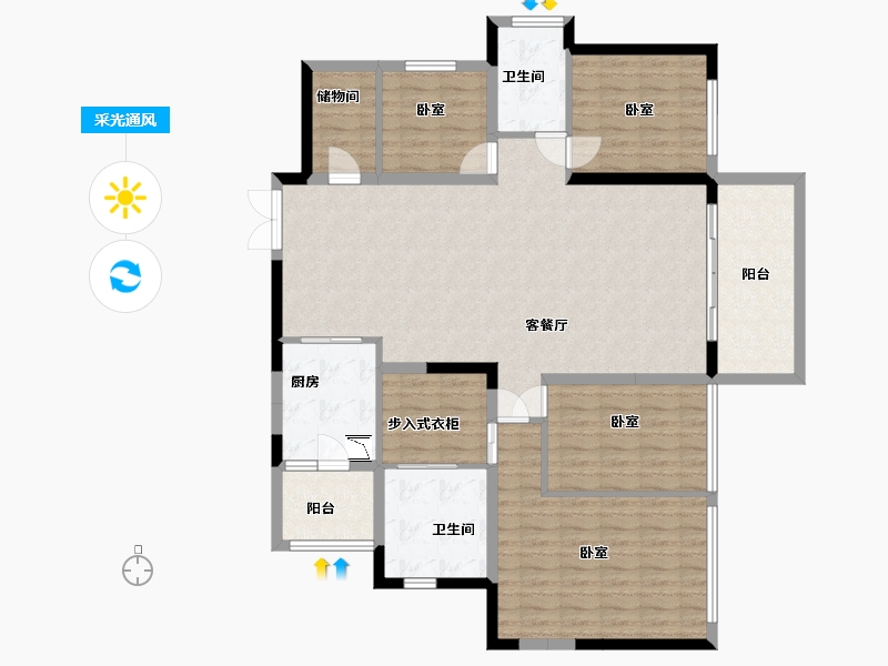 广东省-深圳市-宝能城-132.00-户型库-采光通风